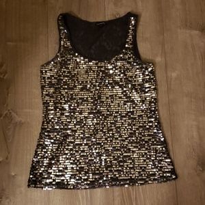 Black Lace/sequins tank